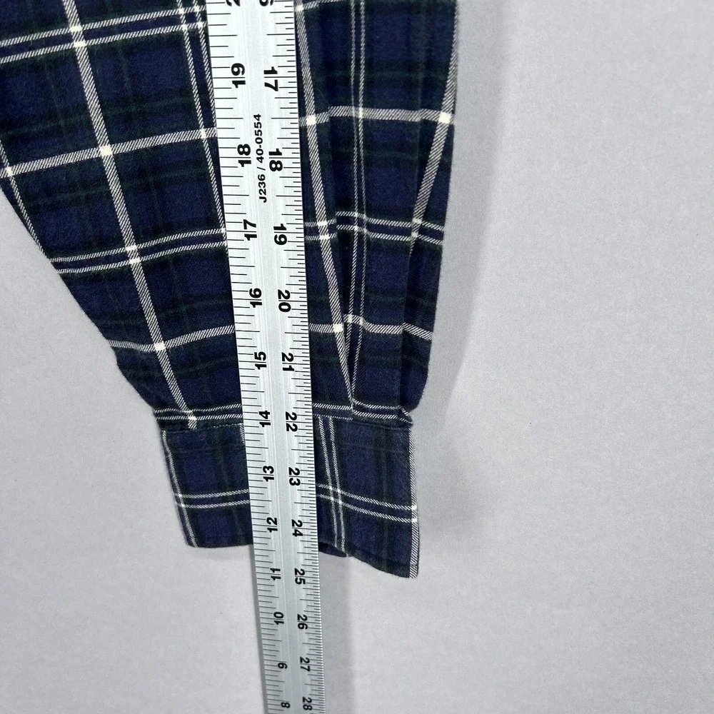 Vintage Ralph Lauren Shirt‎ Mens Medium Blue Green Plaid Tartan Blaire Oversized